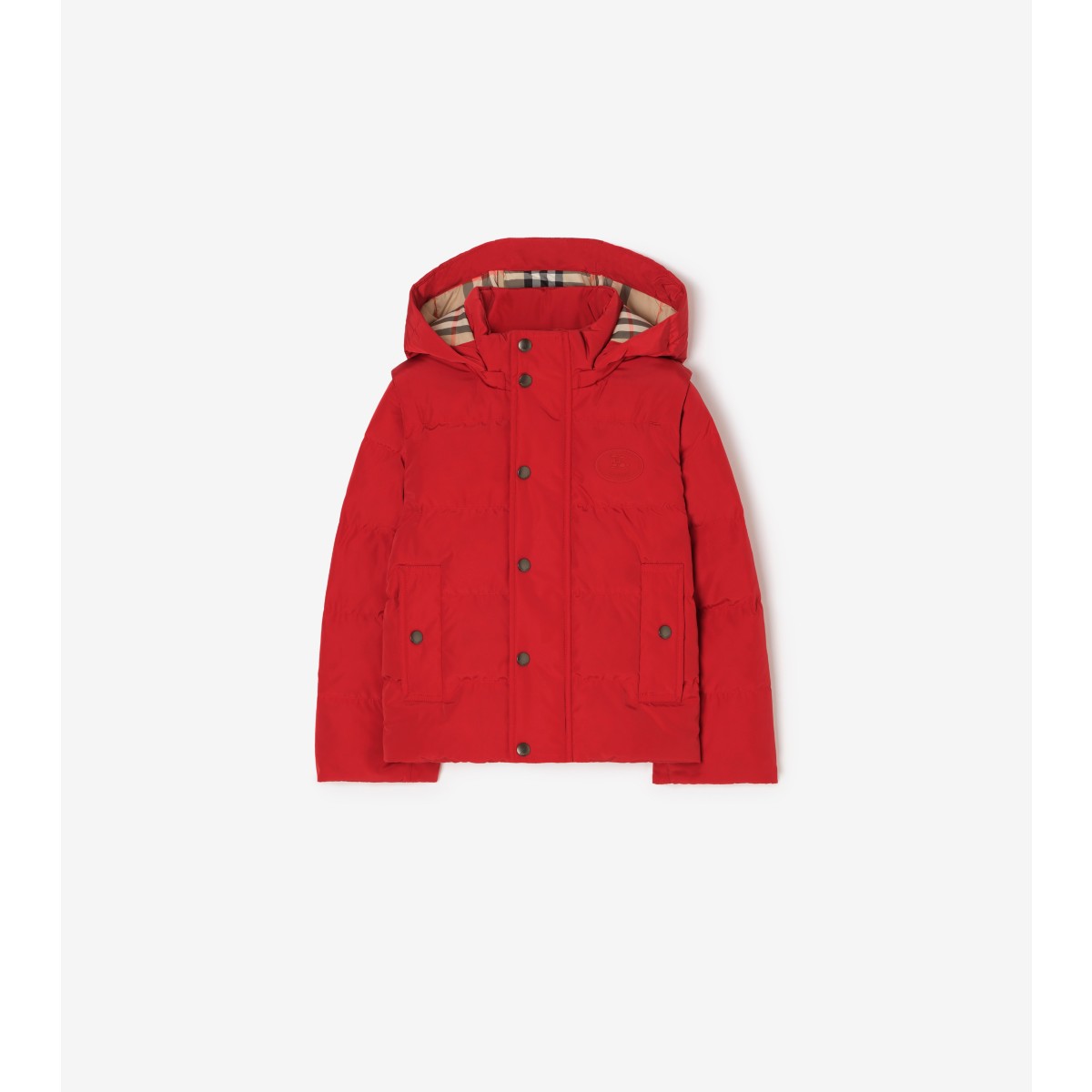  Check Detachable Sleeve Puffer Jacket