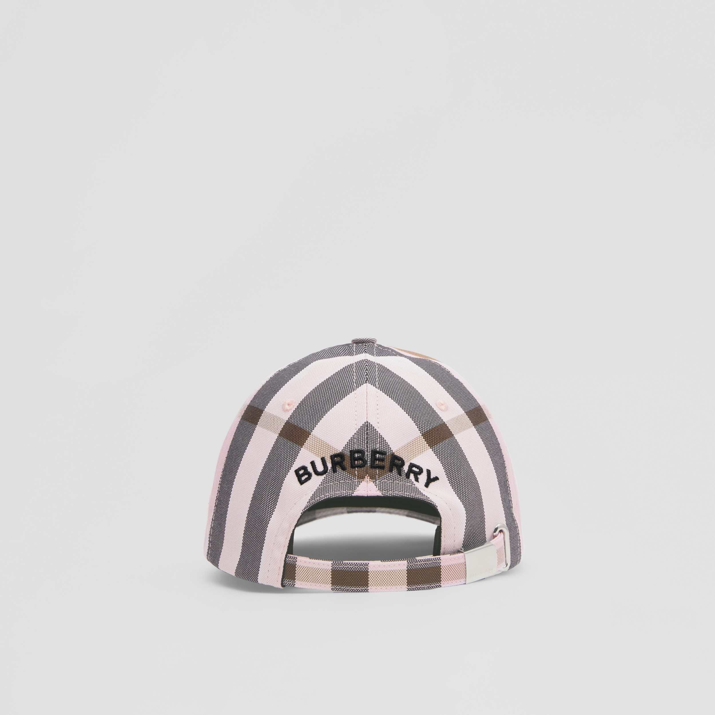 Logo Detail Check Cotton Baseball Cap in Pink | Burberry® Official - 4