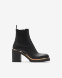 Burberry heeled boots with check details in Black