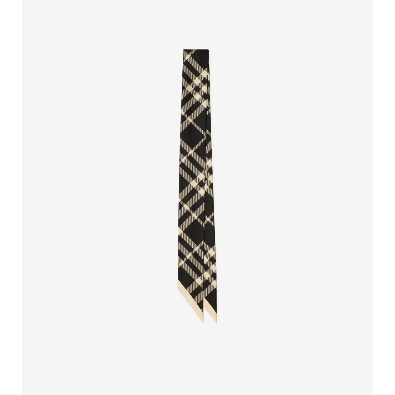 Skinny Check Silk Scarf in Black calico Burberry Official