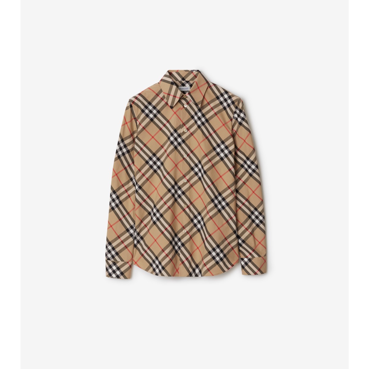 Shop Burberry Slim Fit Check Cotton Shirt In Sand