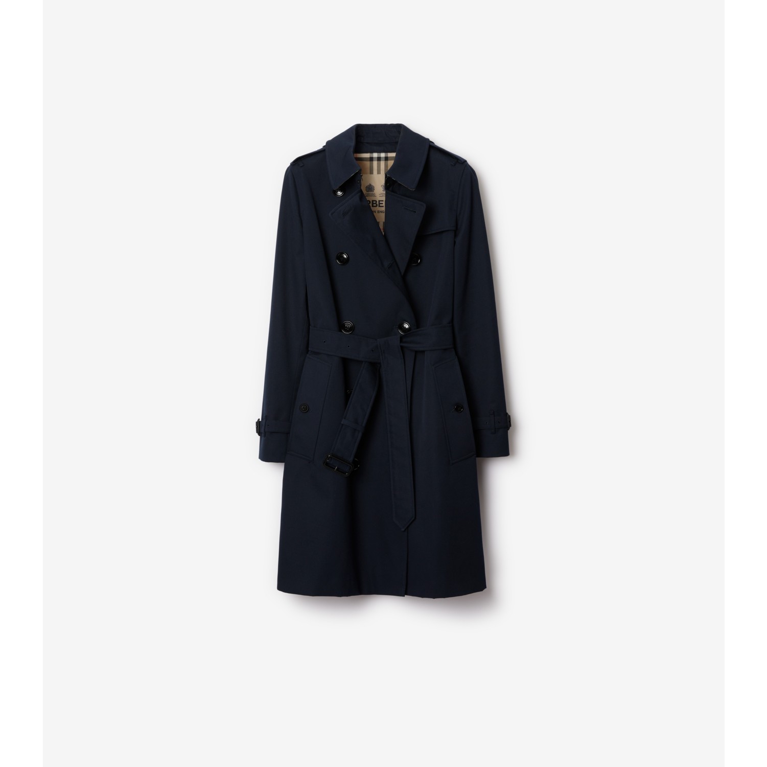 Mid-length Kensington Heritage Trench Coat in Coal blue - Women, Cotton  Gabardine | Burberry® Official