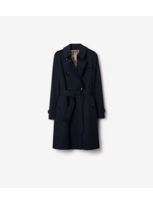 Burberry Long Cashmere Blend Kens In Coal Blue