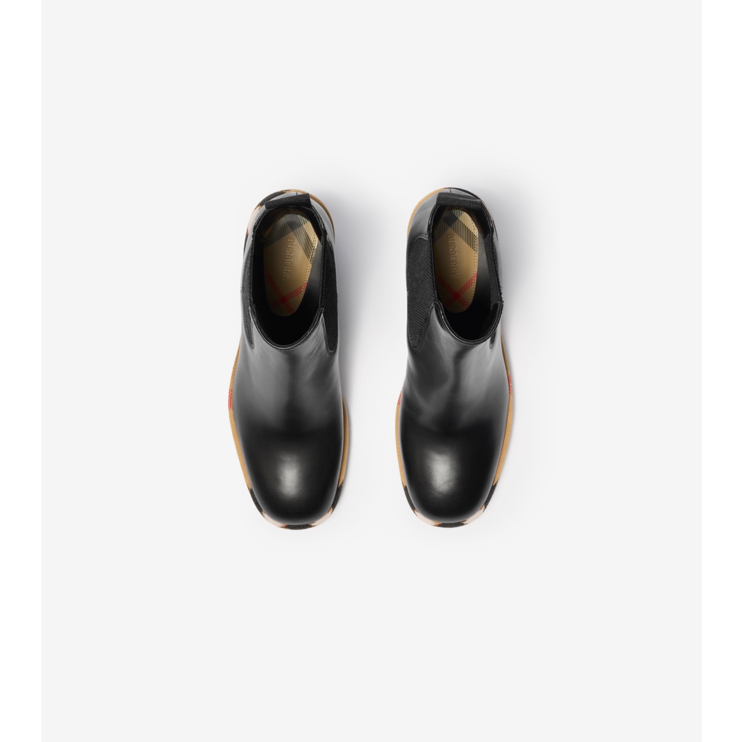 Leather Gravel Heel Chelsea Boots​