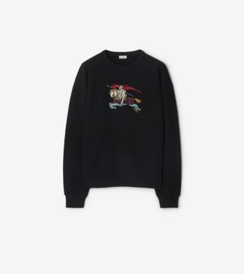 BURBERRY トレーナースウェット Knight Cotton Sweatshirt in Black - Men | Burberry® Official