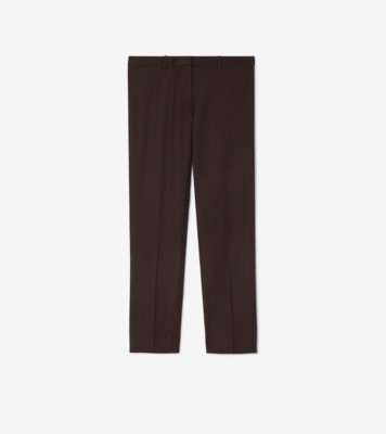 Wool Tailored Trousers in Carbon brown - Women | Burberry® Official