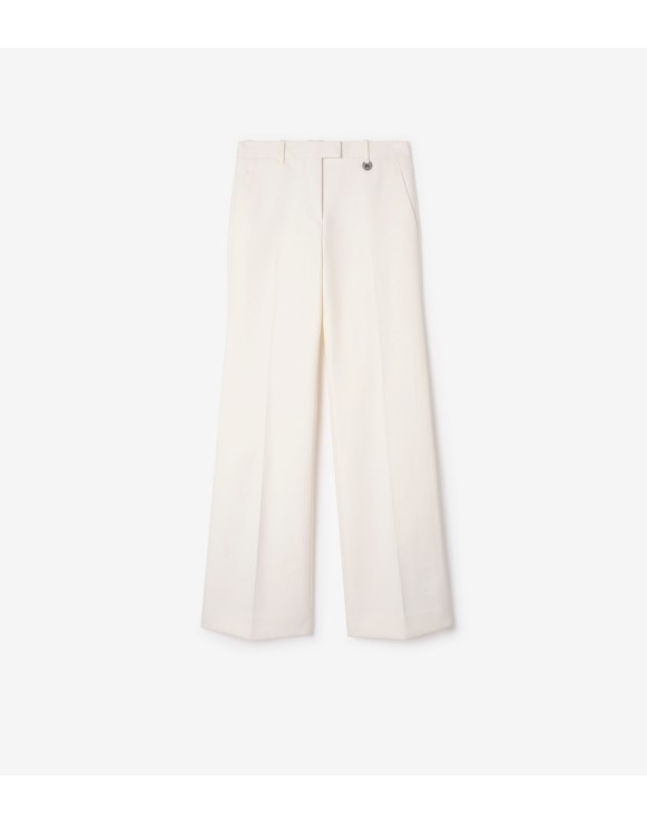 Cotton Blend Tailored Trousers