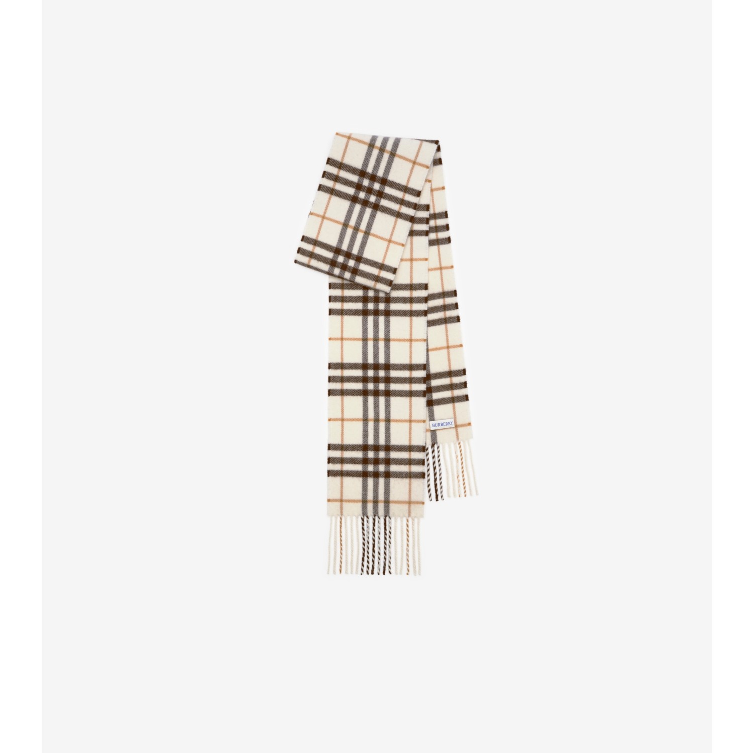 Narrow Check Cashmere Scarf