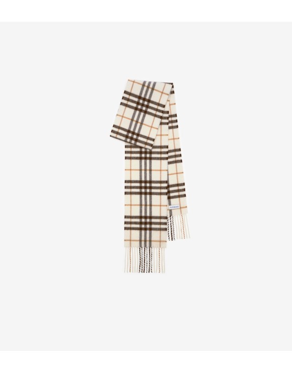 Narrow Check Cashmere Scarf
