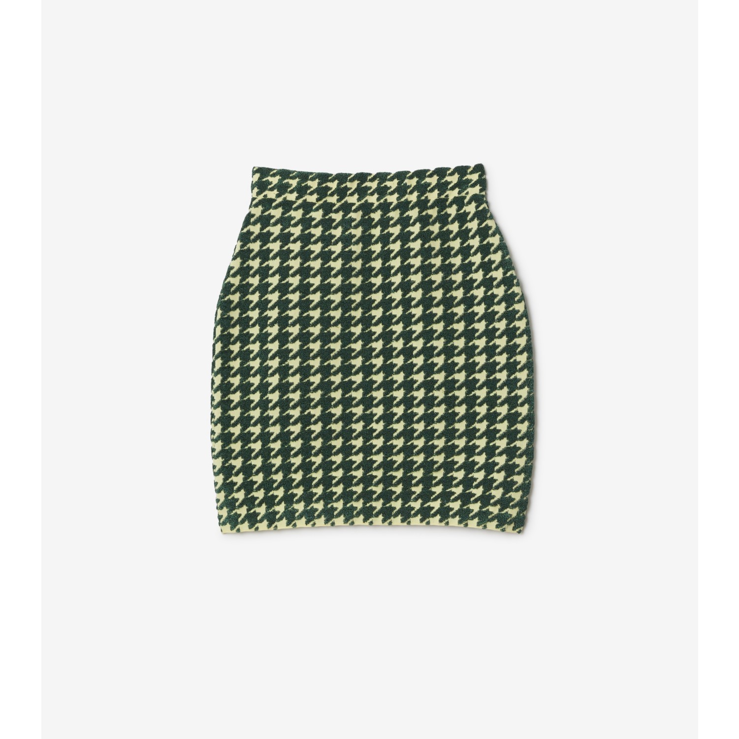 Houndstooth Cotton Blend Mini Skirt in Ivy Women Nylon