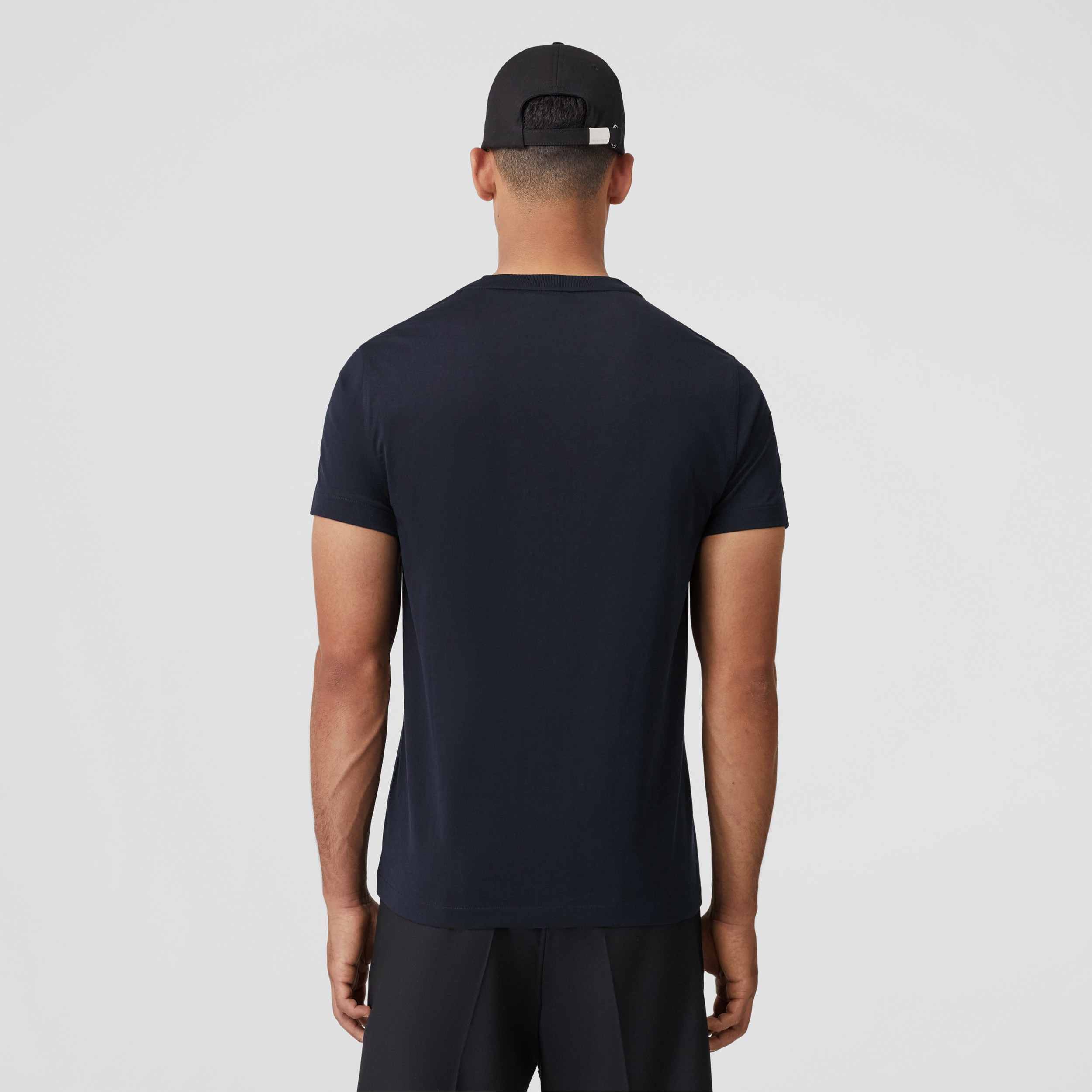 Camiseta de algodão com estampa de monograma (Azul Carvão) - Homens | Burberry® oficial - 3