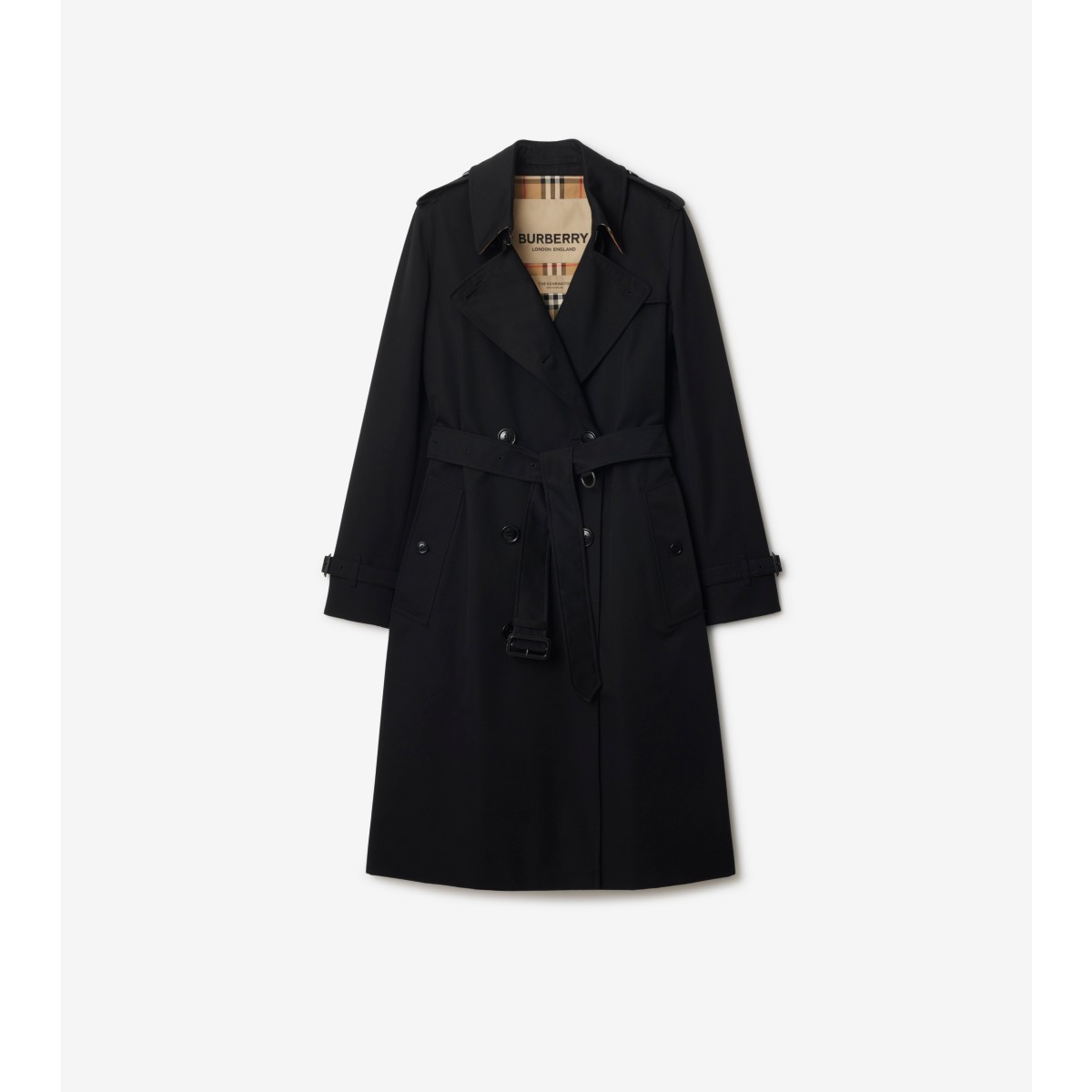  Check Long Kensington Heritage Trench Coat
