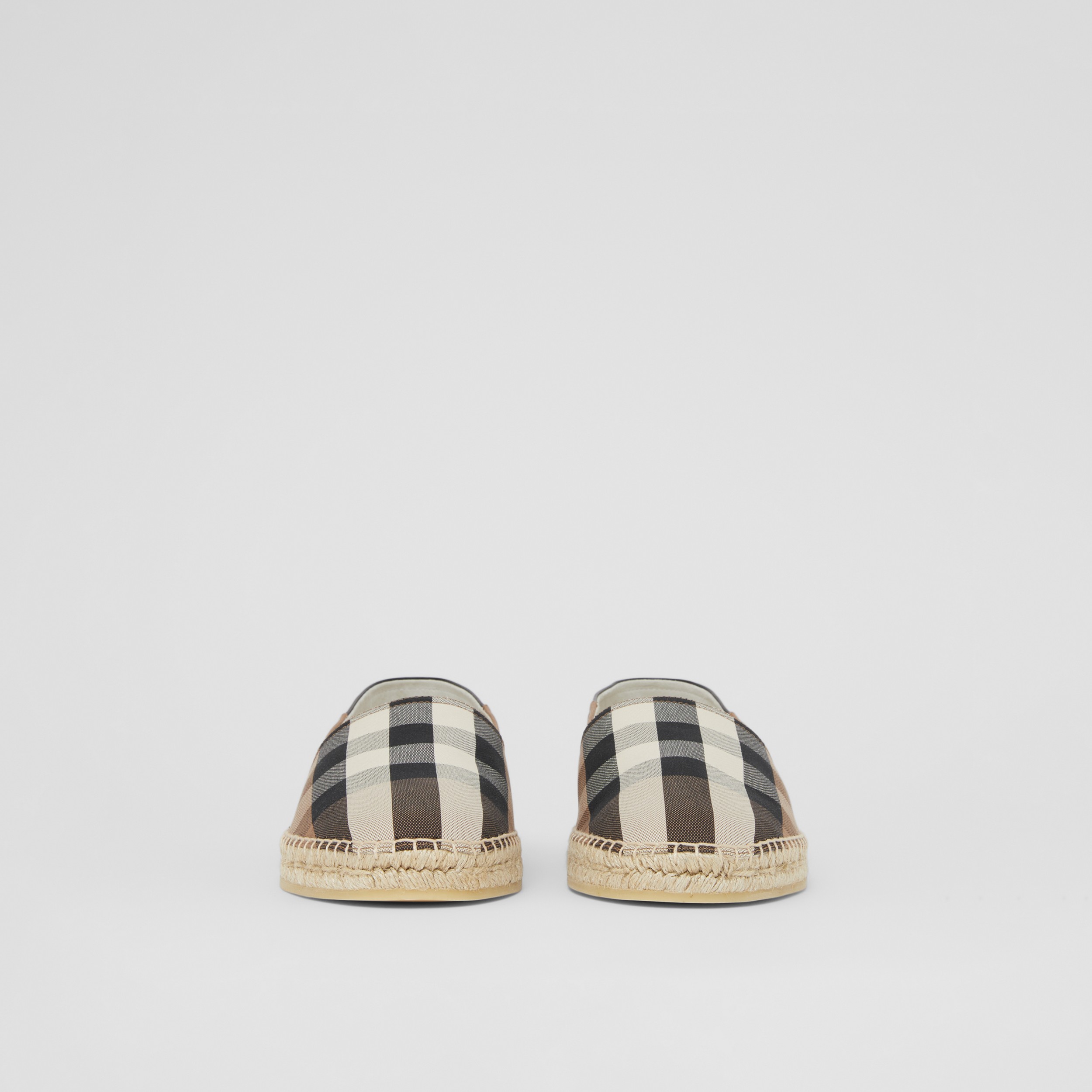 Exaggerated Check Cotton and Leather Espadrilles in Birch Brown - Men | Burberry® Official - 4