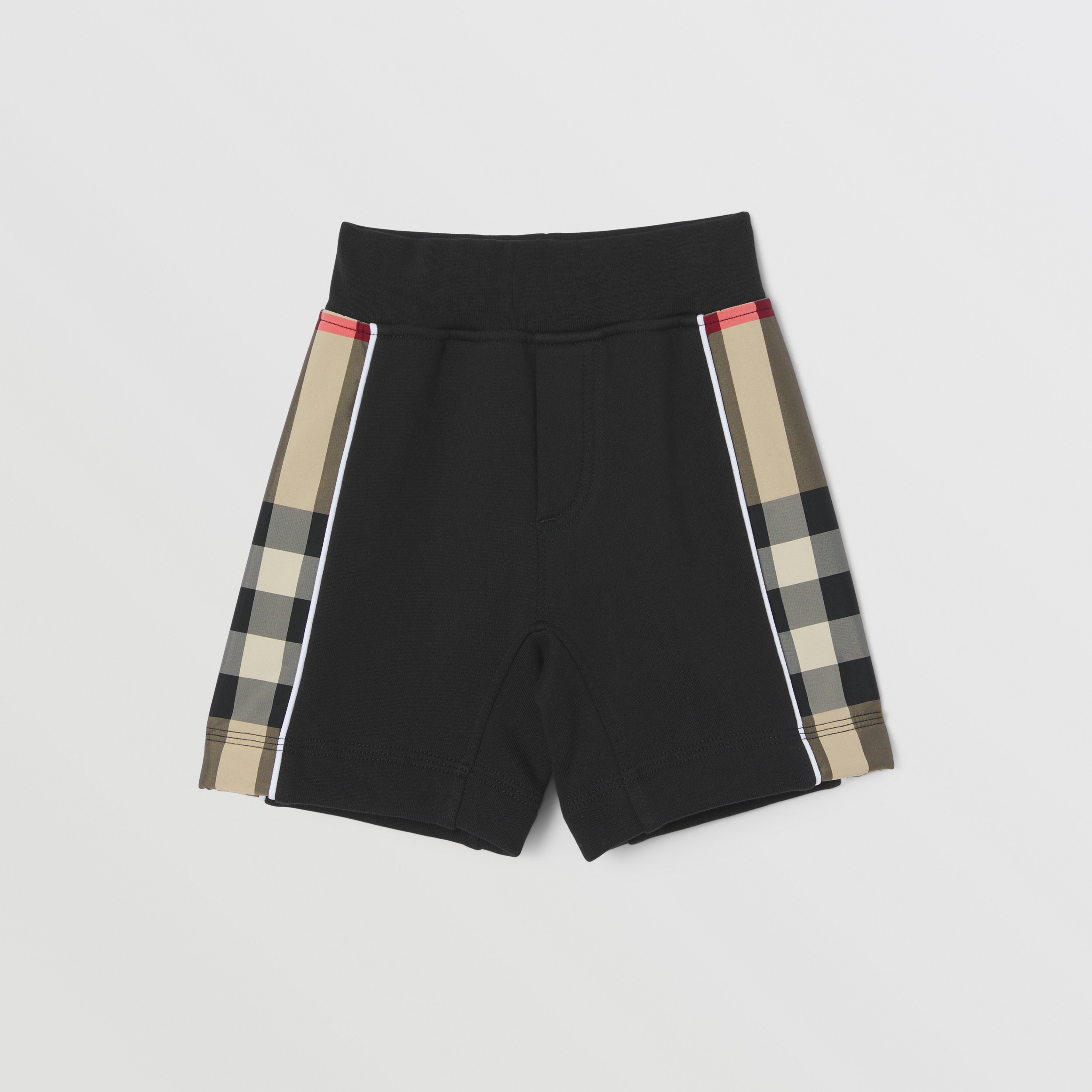 Check Panel Cotton Shorts in Black - Children | Burberry® Official - 1