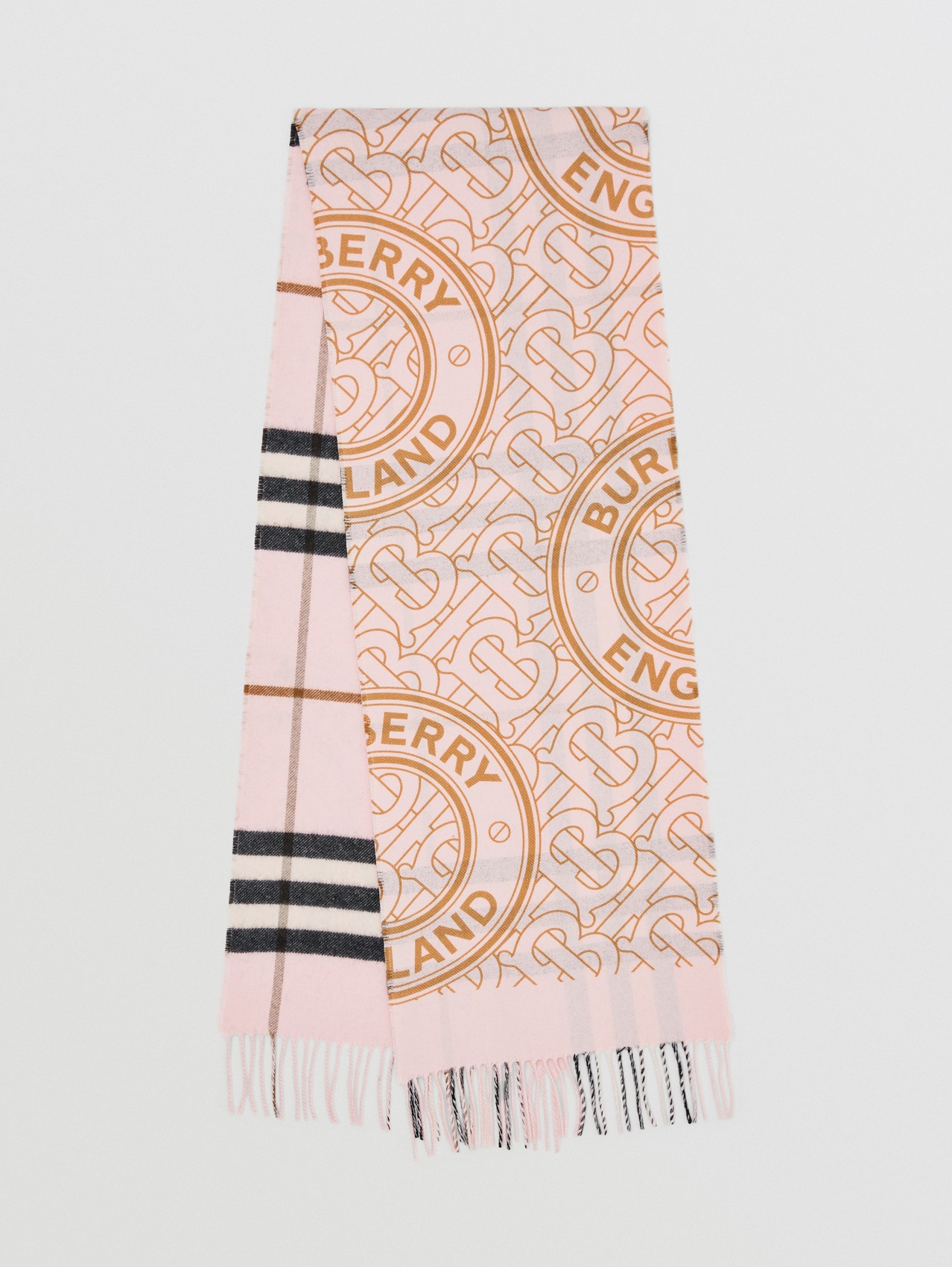 Reversible Cashmere Scarf in Pale Pink