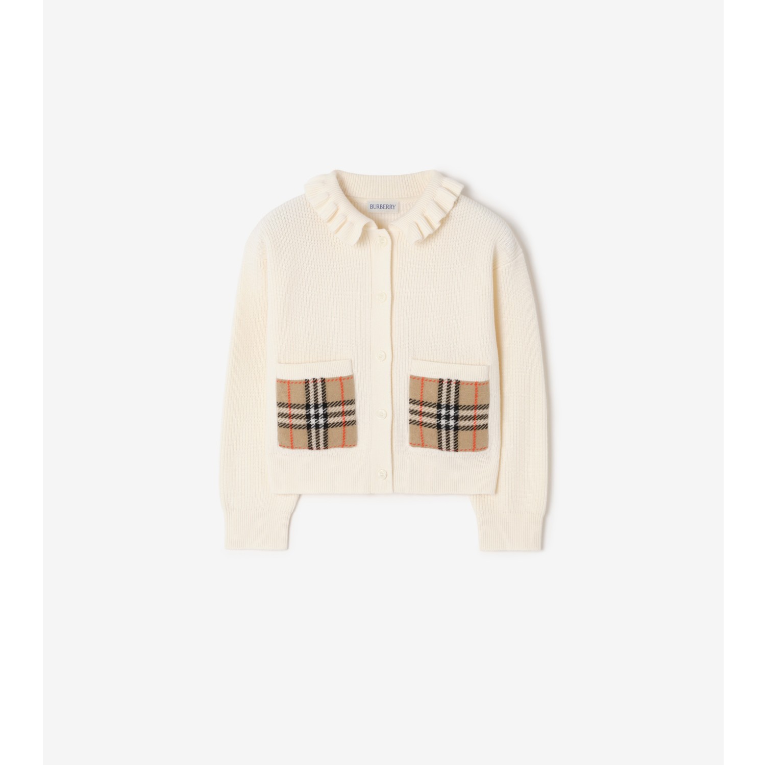 Check Pocket Cotton Wool Cardigan