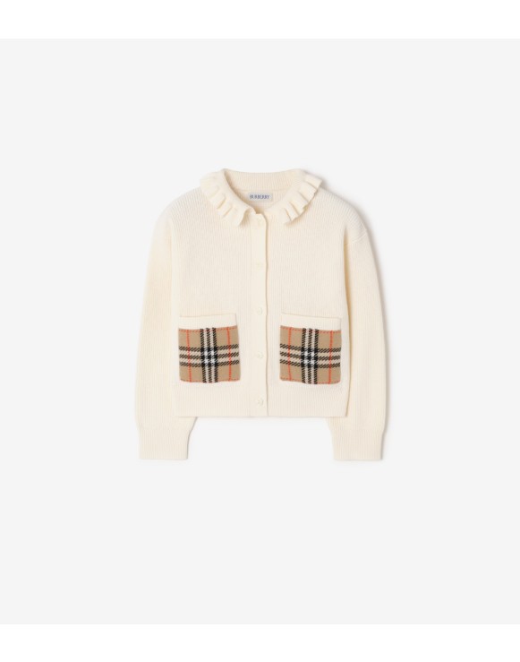 Check Pocket Cotton Wool Cardigan