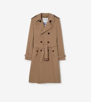 Long Silk Cotton Foxfield Trench Coat in Poplar brown - Men