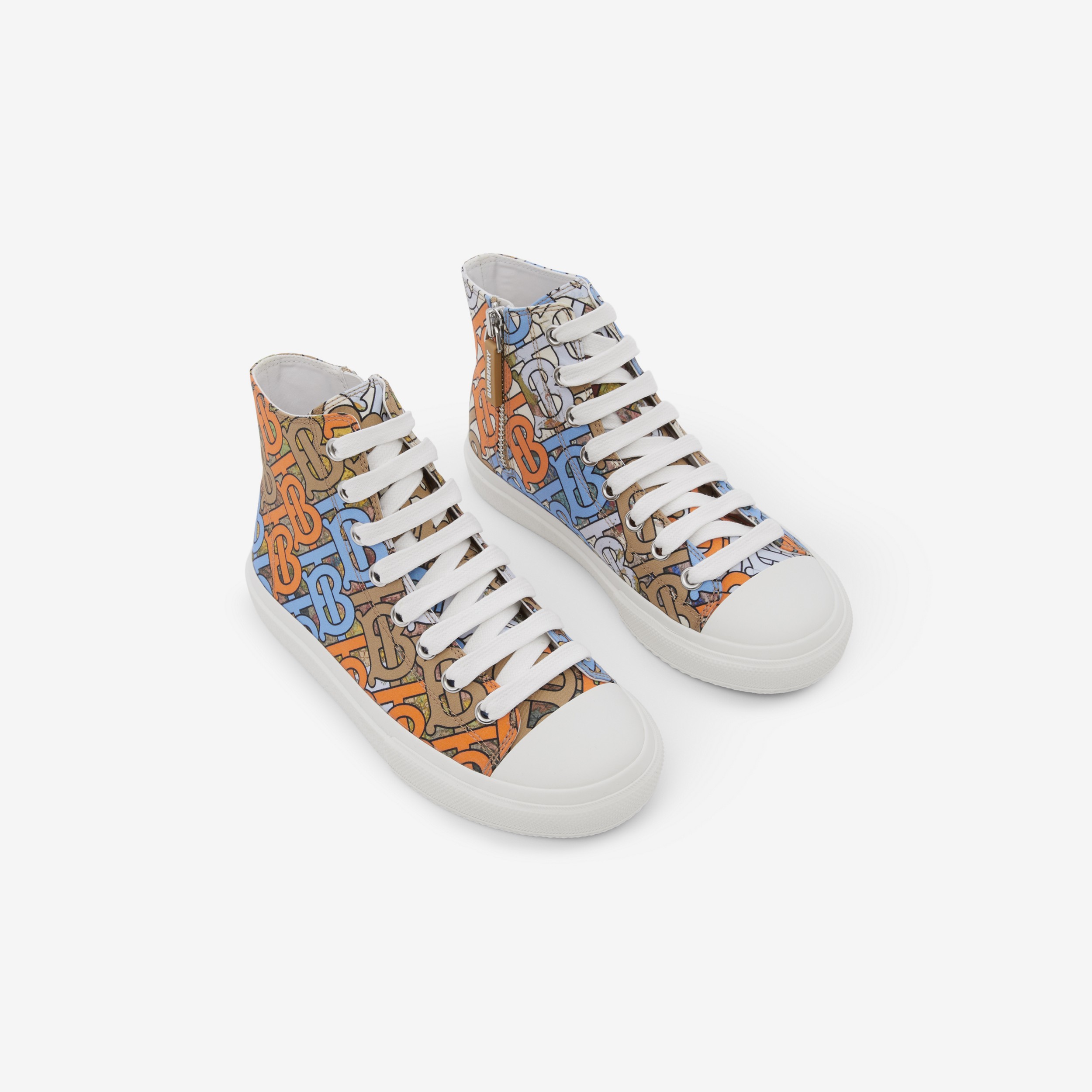 Sneaker alte in cotone con stampa monogramma e mappa (Multicolore) - Bambini | Sito ufficiale Burberry® - 2