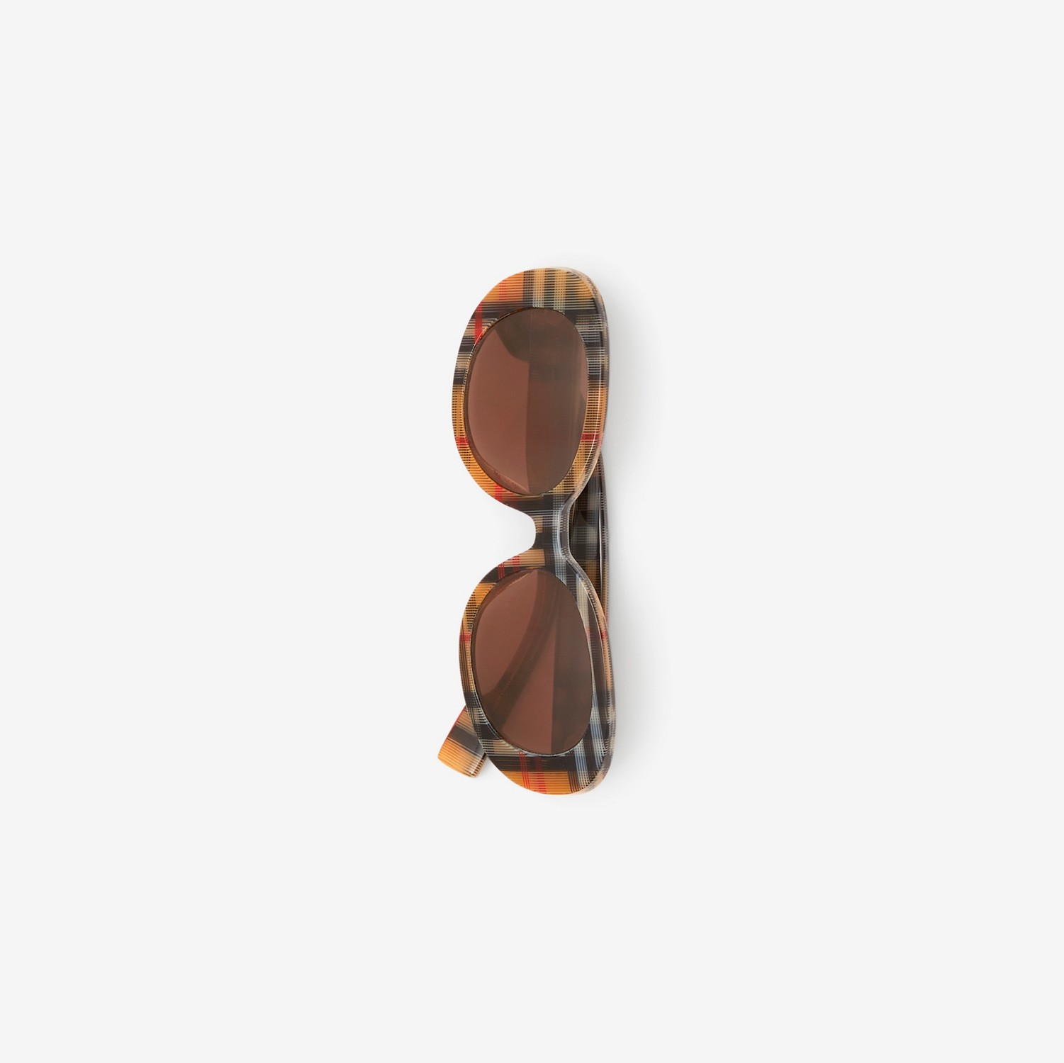 Sonnenbrille mit ovalem Gestell und Vintage Check-Muster (Antikgelb) - Kinder | Burberry®
