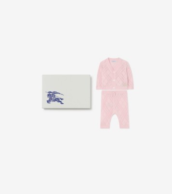 Check Cashmere Two-piece Set in Archive pink - Children | Burberry® Official