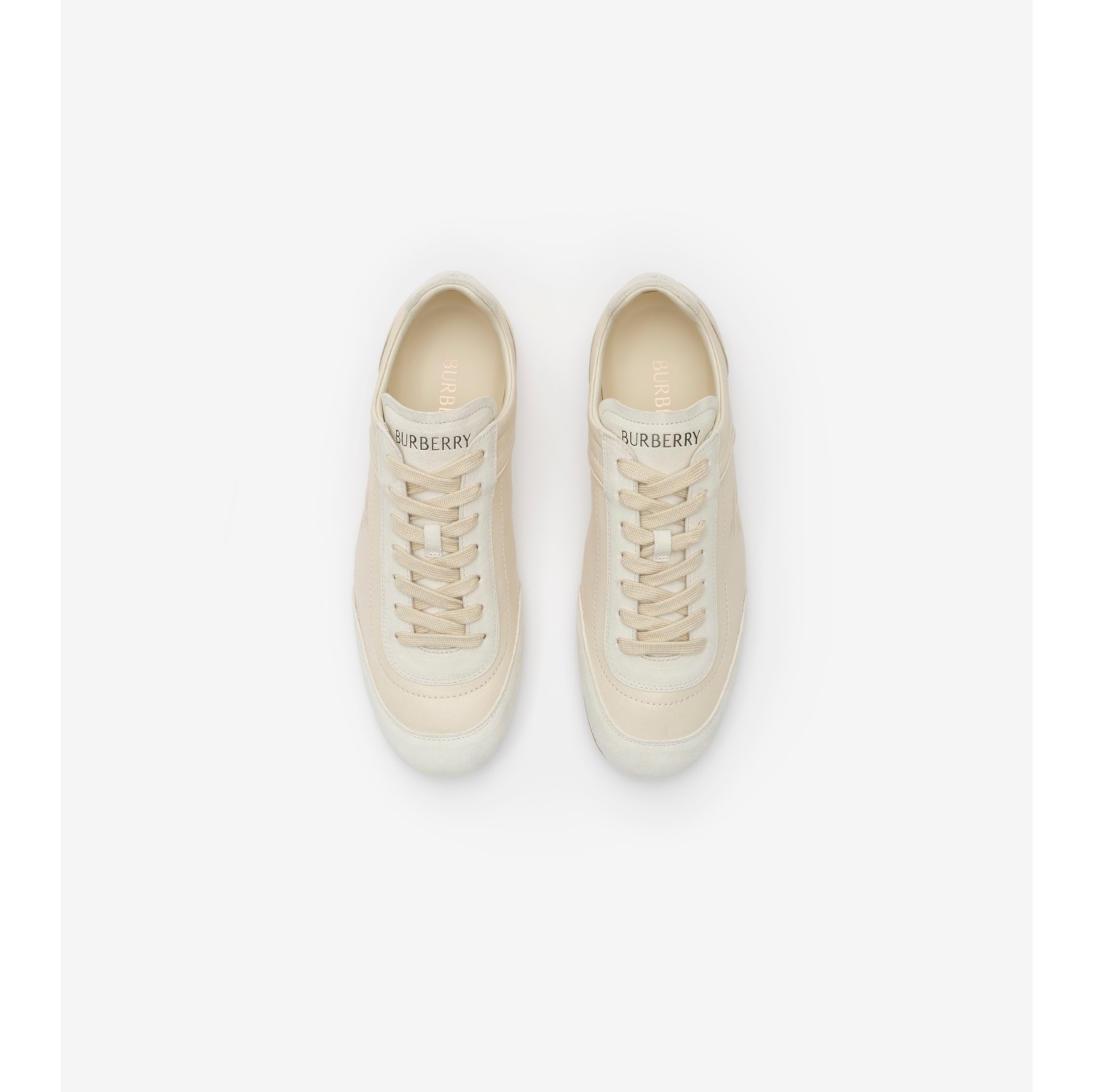 Leather Knight Runner Sneakers​ in Dove beige - Women | Burberry® Official