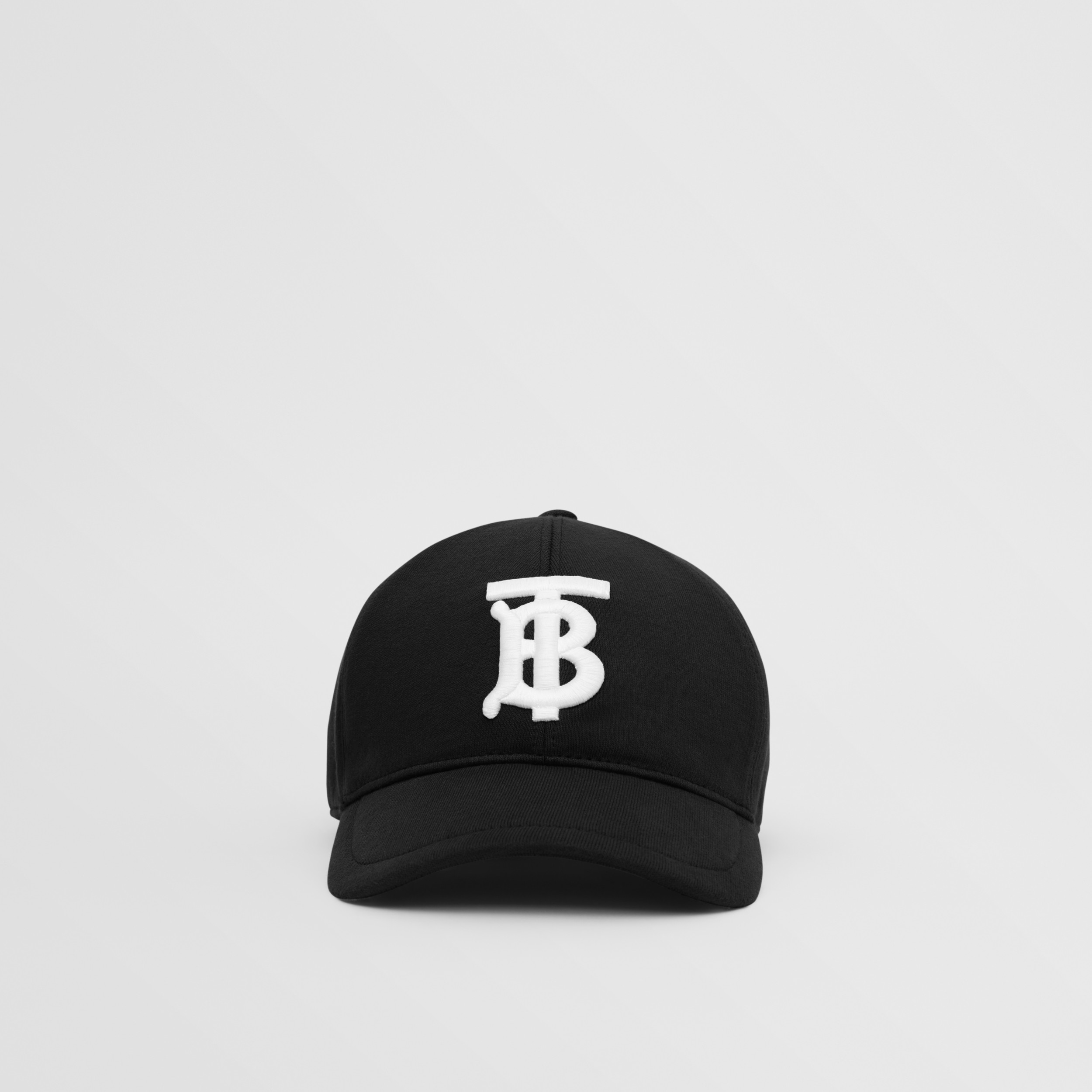 Monogram Cotton Jersey Baseball Cap in Black | Burberry®