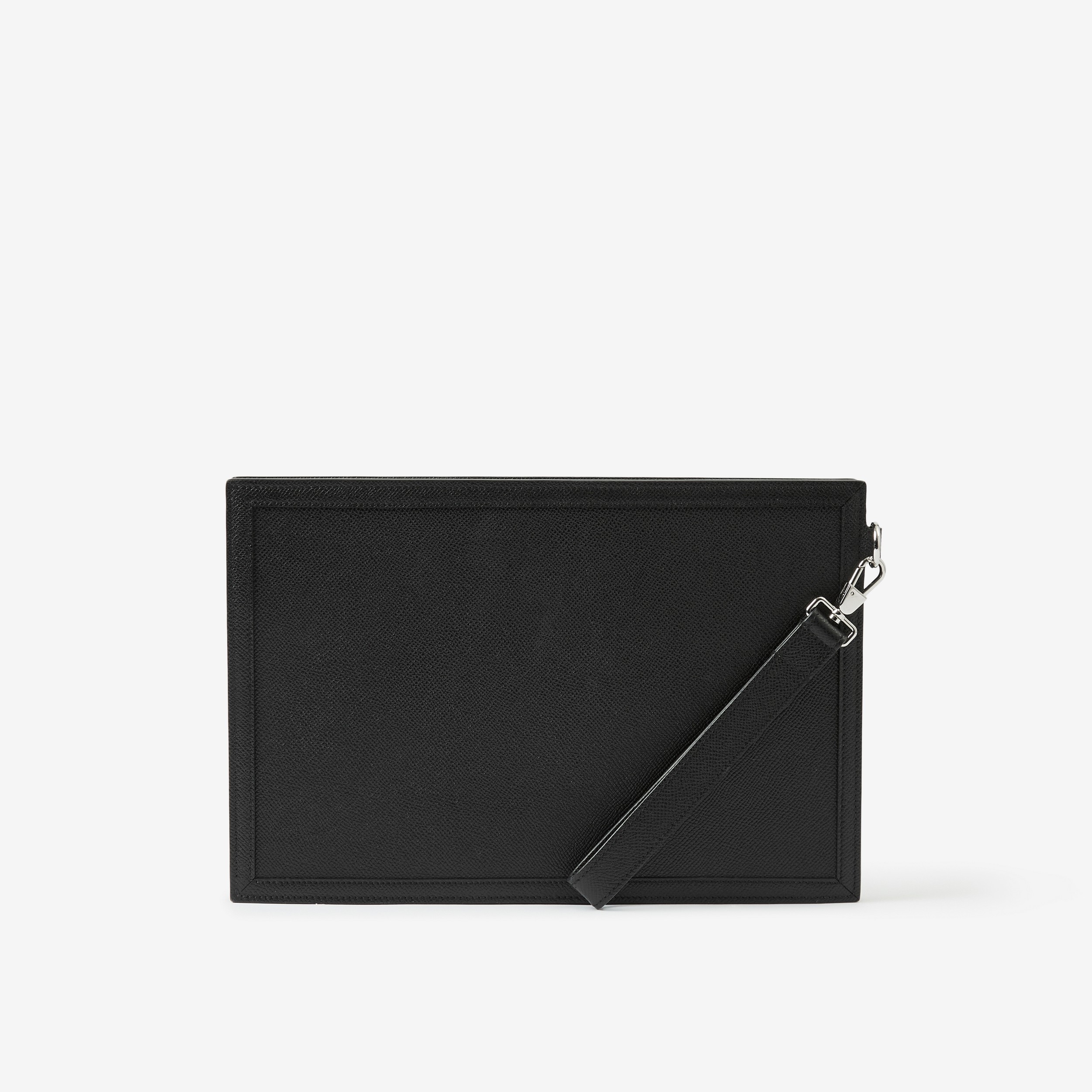 Grainy Leather TB Zip Pouch in Black - Men | Burberry® Official - 3