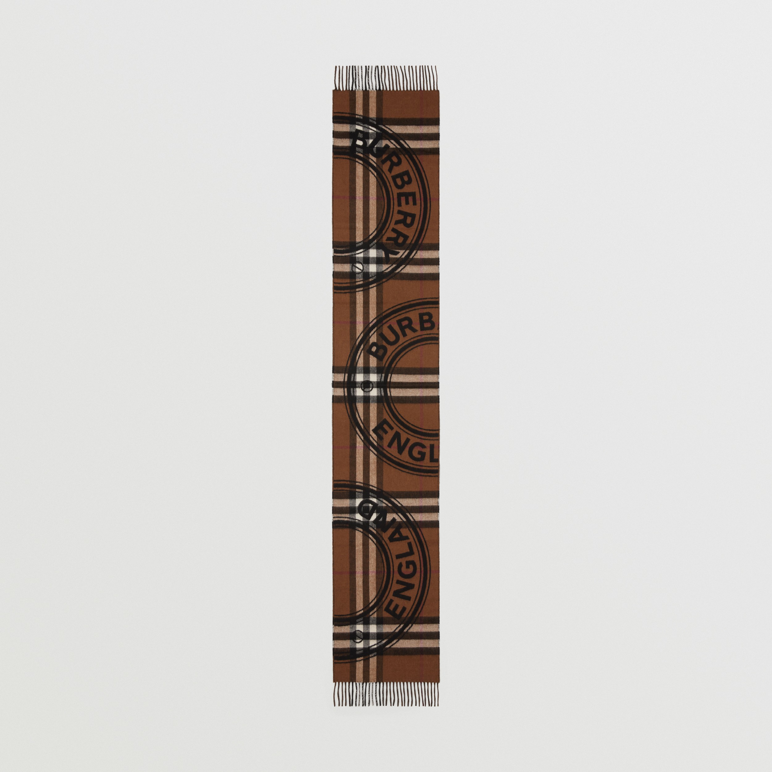 Montage Print Cashmere Scarf in Dark Birch Brown | Burberry® Official - 4