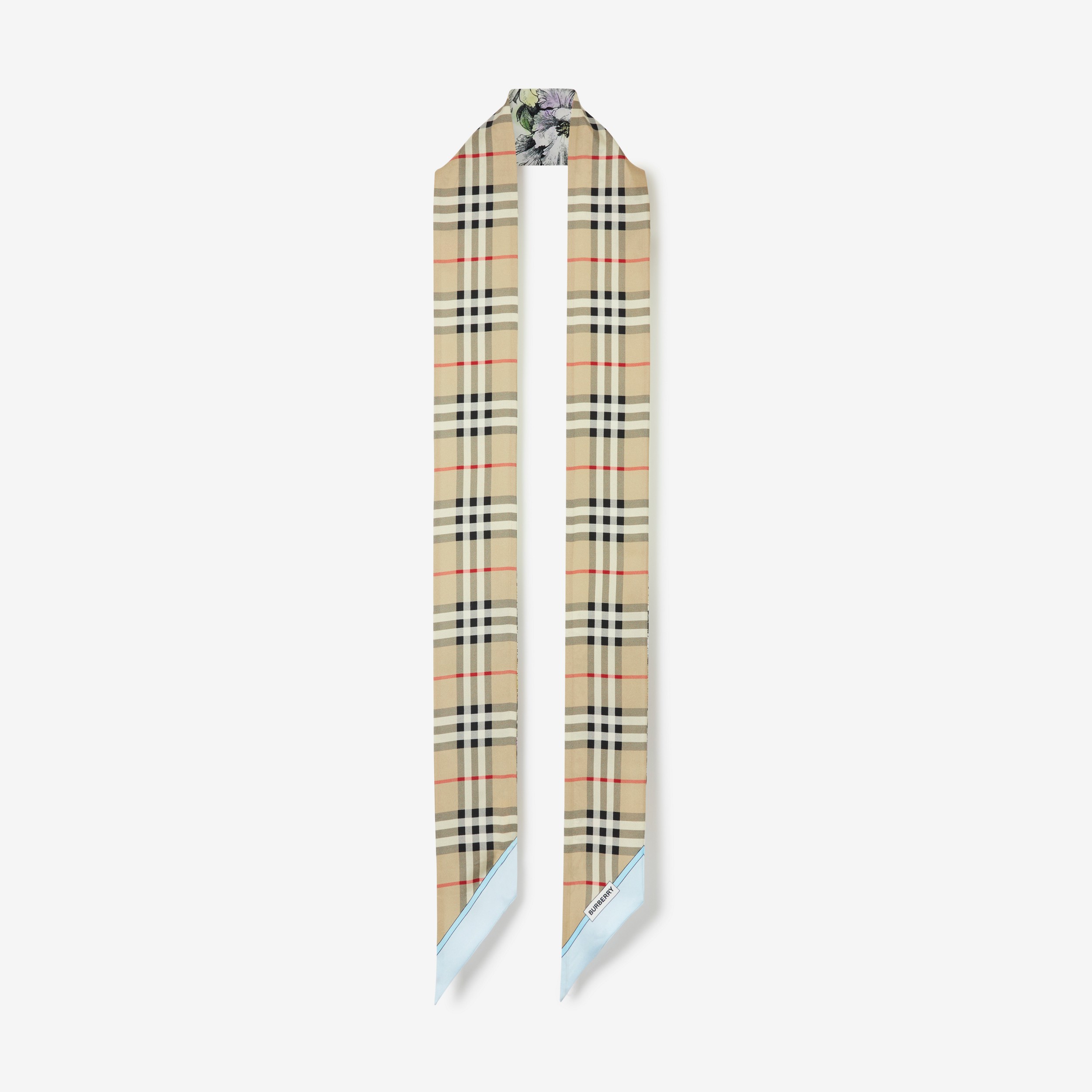 Montage Print Silk Skinny Scarf in Multicolour | Burberry® Official - 3