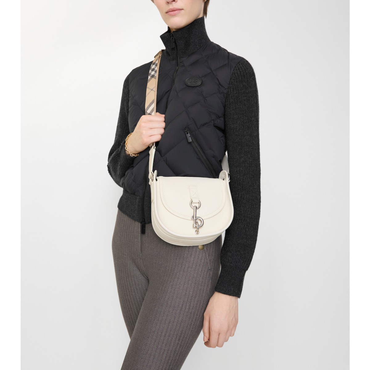  Check Mini B Clip Messenger Bag