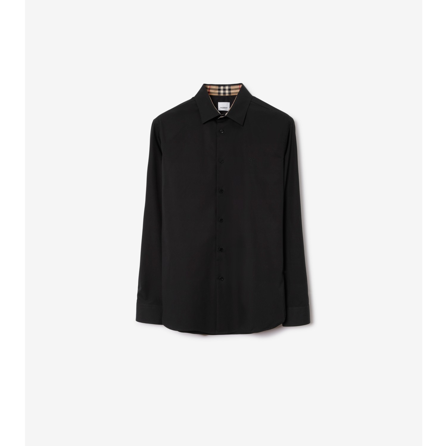 Chemise en coton stretch Noir Homme Site officiel Burberry