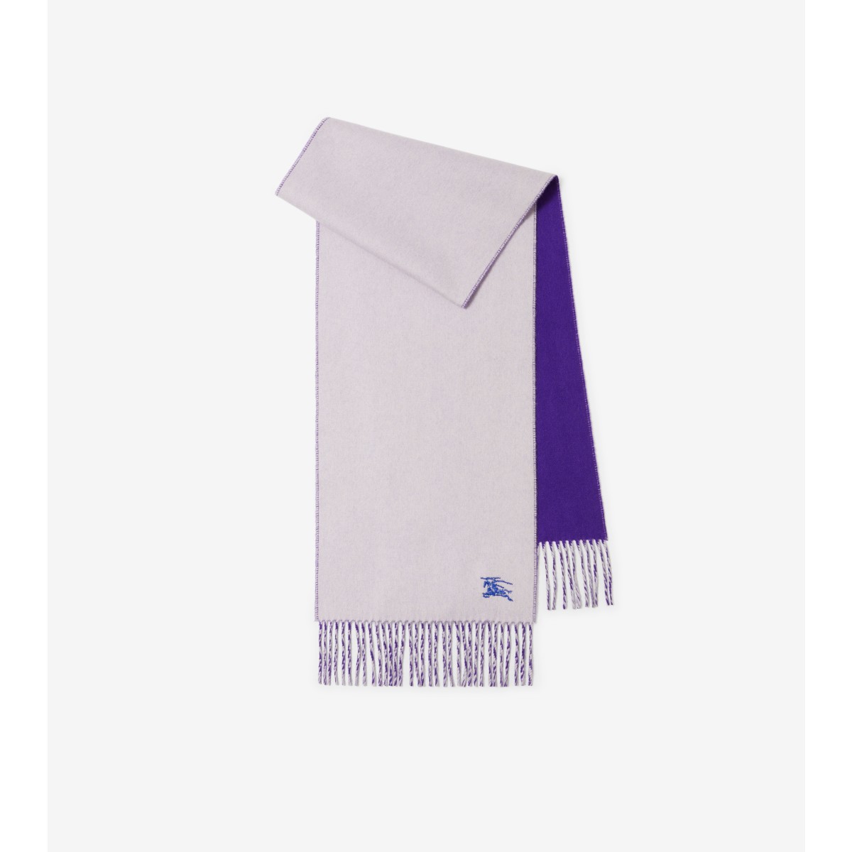 Shop Burberry Reversible Cashmere Scarf In Haze/royal