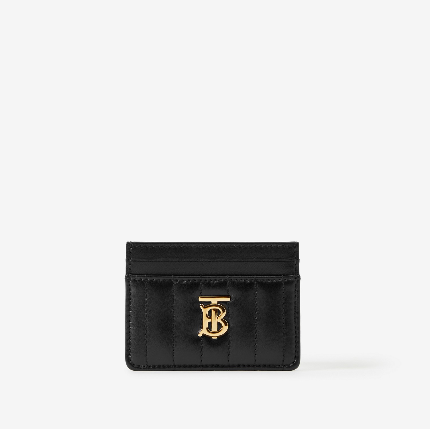 Quilted Leather Lola Card Case in Black/light Gold - Women | Burberry® Official