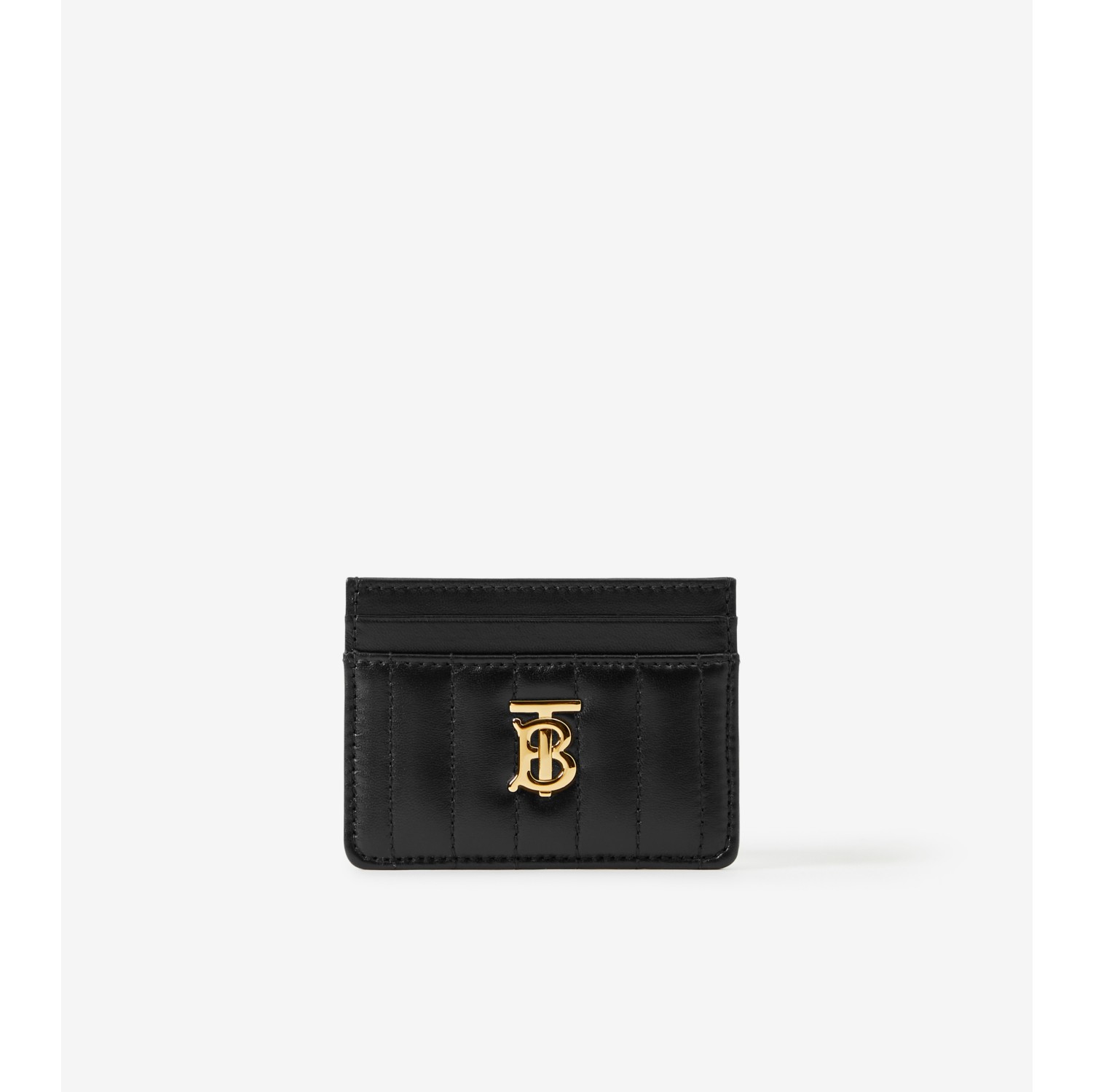 Burberry Lola Logo Card Holder Black in Lambskin Leather with Gold-tone - US