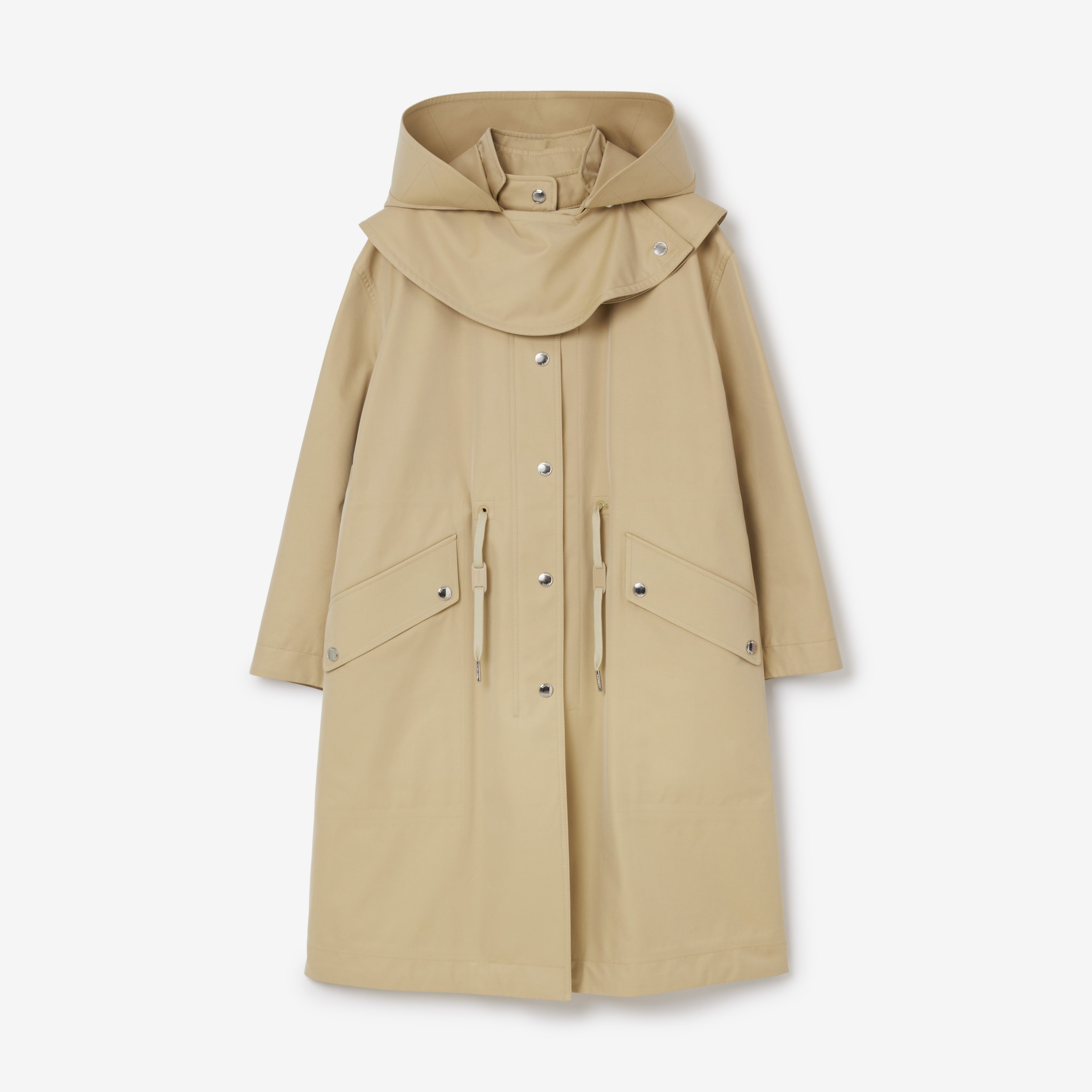 Parka aus dreilagiger Gabardine mit abnehmbarer Kapuze (Honigfarben) - Damen | Burberry® - 1