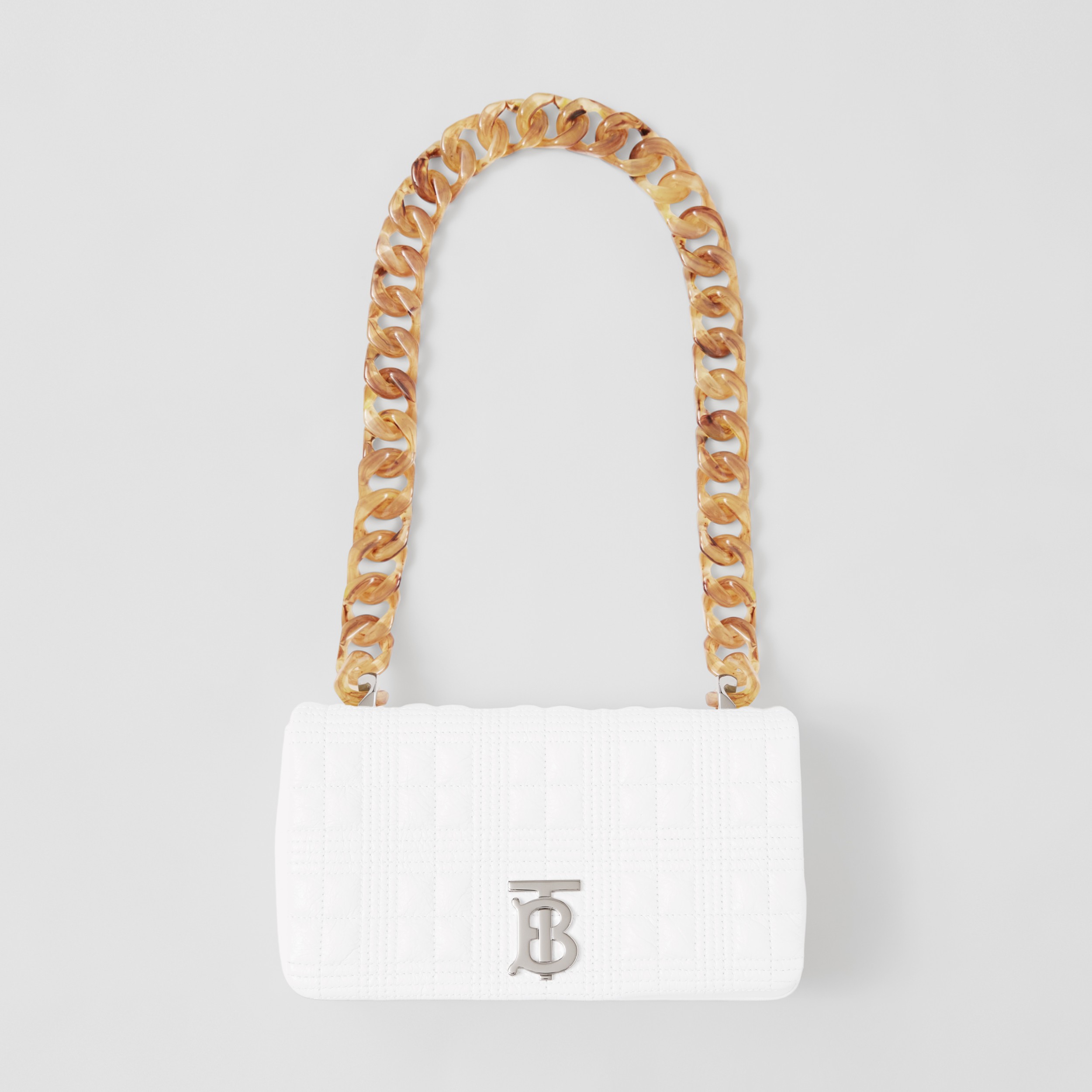 Small Quilted Lambskin Lola Bag in Optic White - Women | Burberry ...