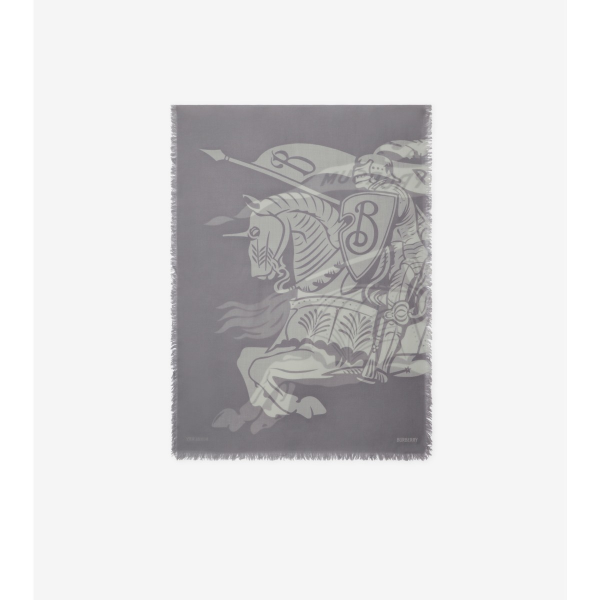 Burberry Wide Ekd Wool Scarf In Mist