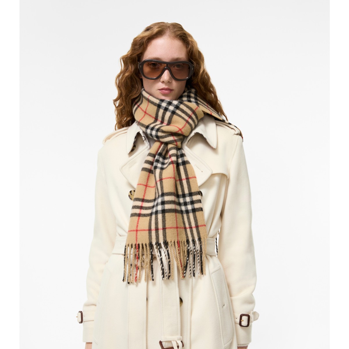  Check Sparkle Cashmere Scarf