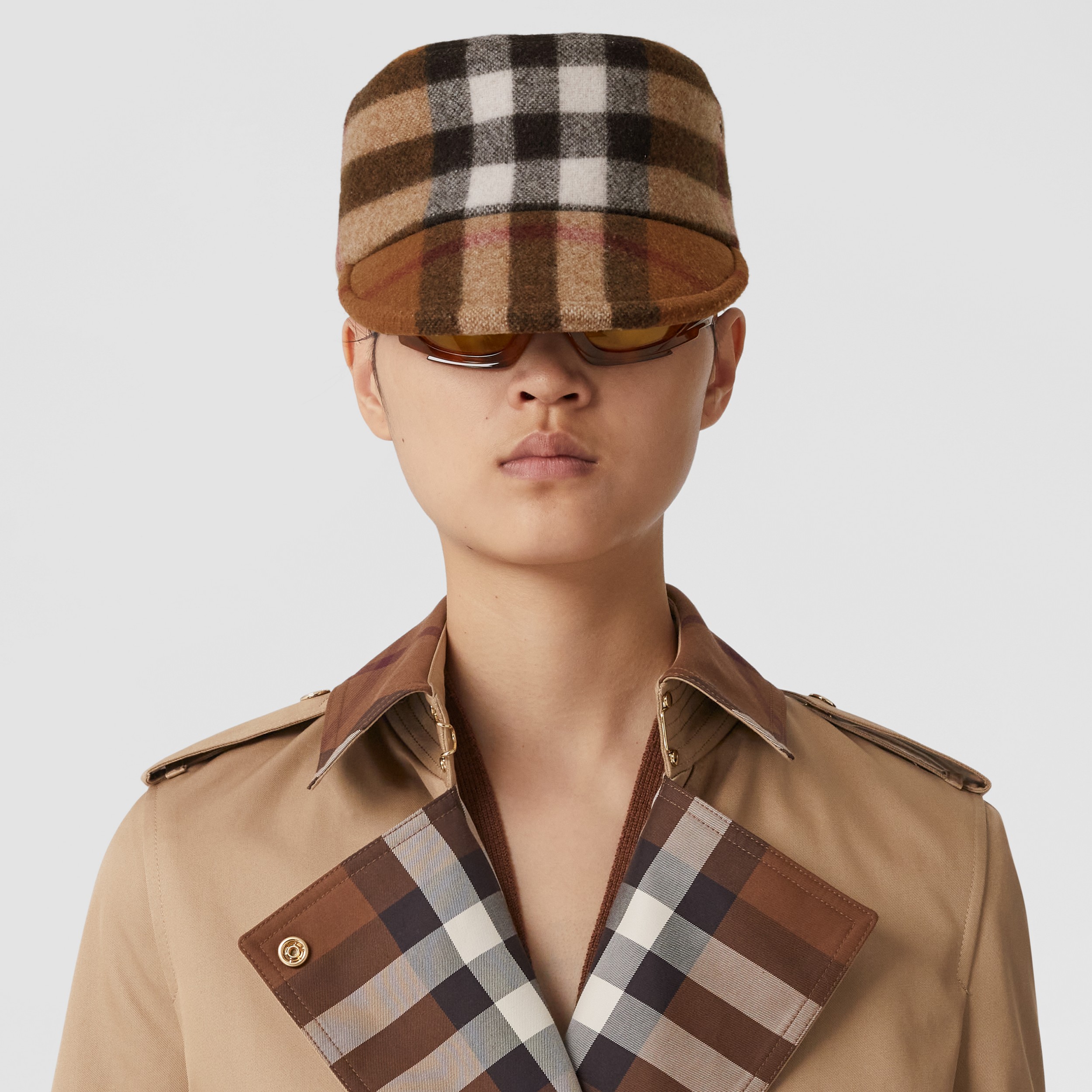 Check Panel Cotton Gabardine Trench Coat in Camel - Women | Burberry® Official - 2