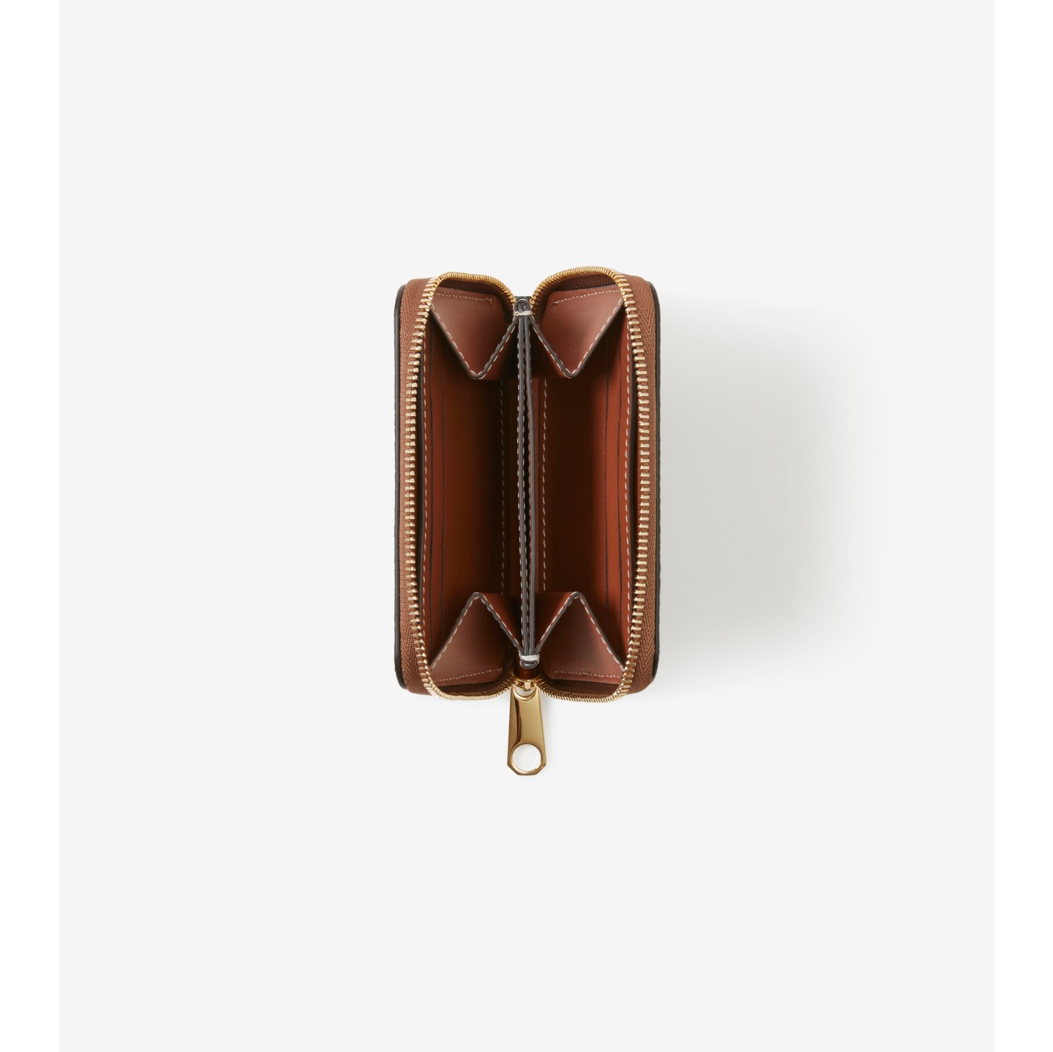 Small Check Zip Wallet in Archive beige briar brown Women