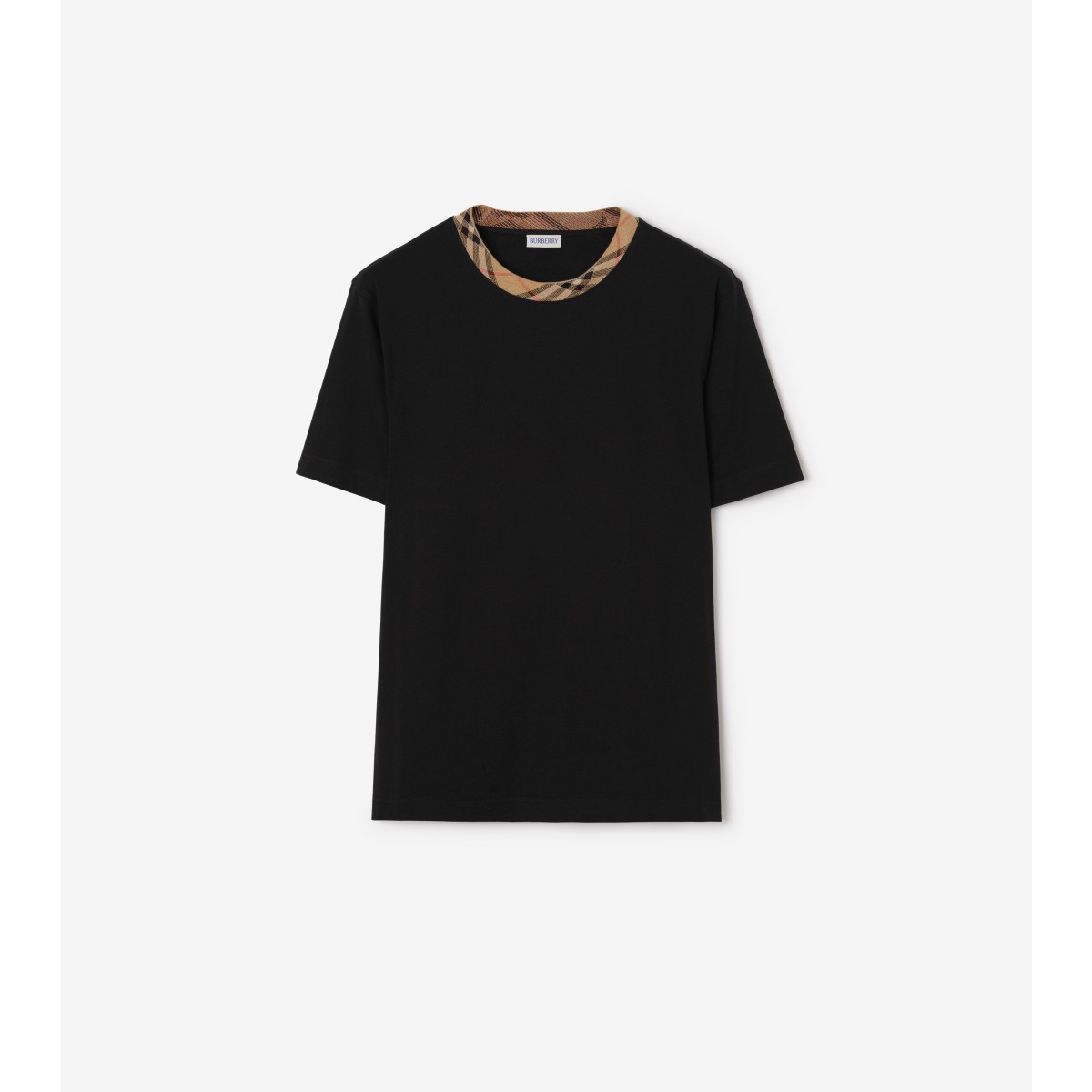  Check Trim Cotton T-shirt