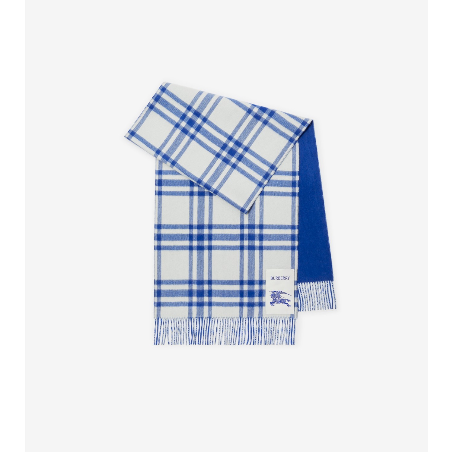 Reversible Check Cashmere Scarf in Navy | Burberry® Official