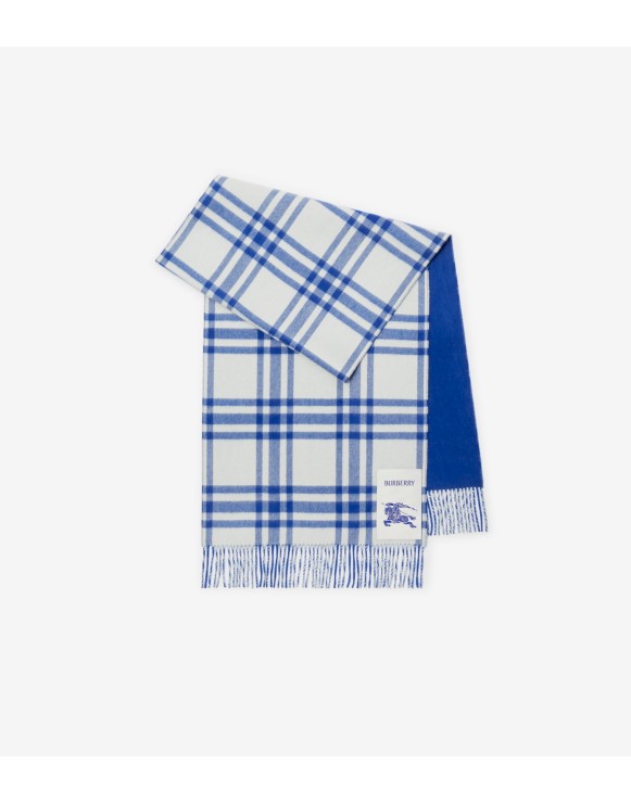 Cachecol dupla face de cashmere com estampa xadrez