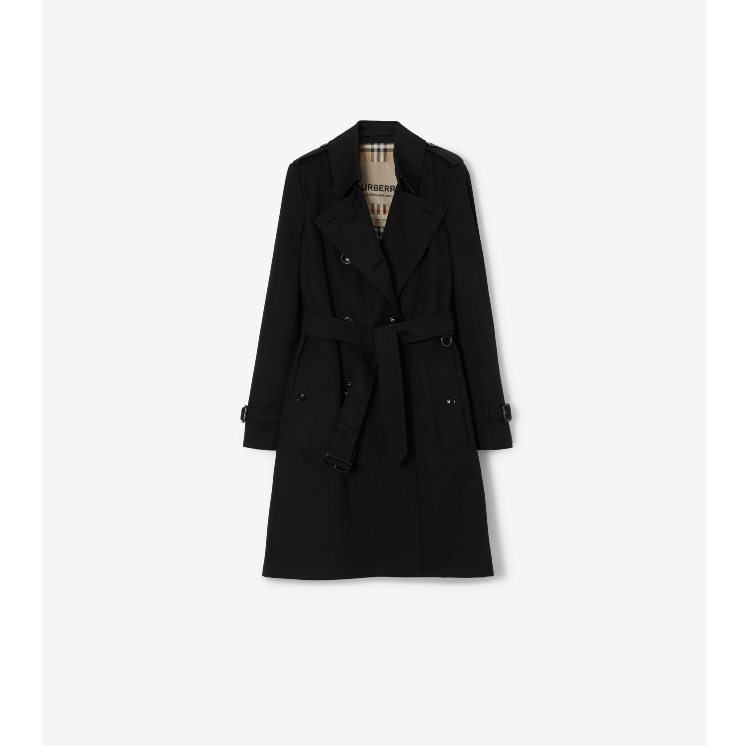 Mid-length Chelsea Heritage Trench Coat in Black - Women | Burberry® Official
