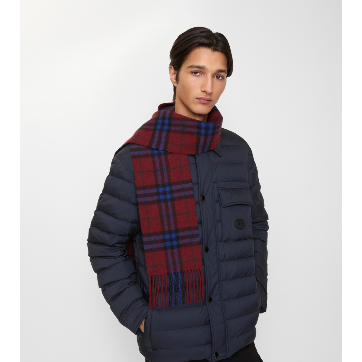 Sciarpa sottile in cashmere Check
