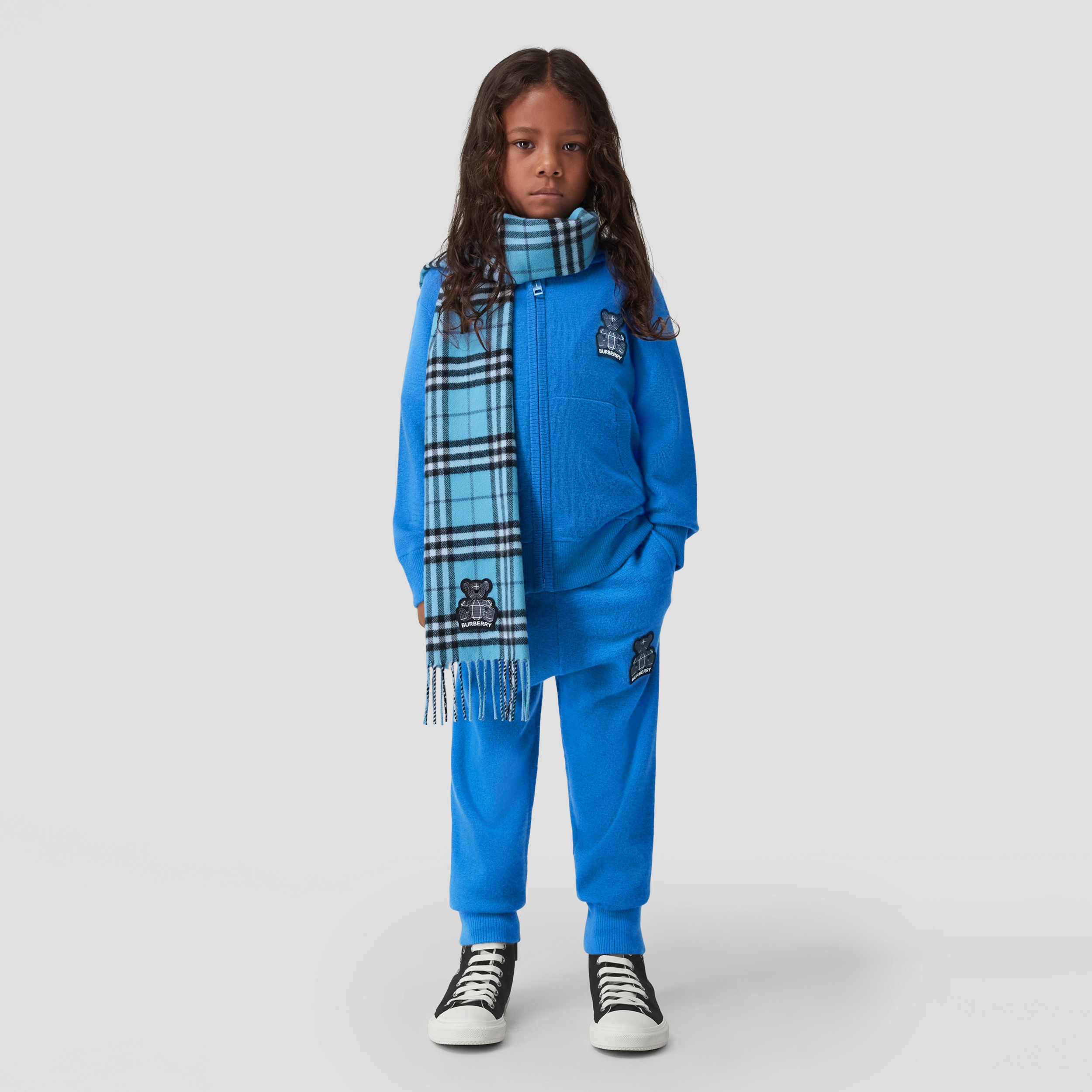 Pantalones de jogging en cachemir con osito Thomas (Azul Lona) - Niños | Burberry® oficial - 3