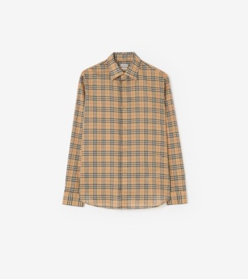 Relaxed Fit Check Cotton Shirt Sand ®