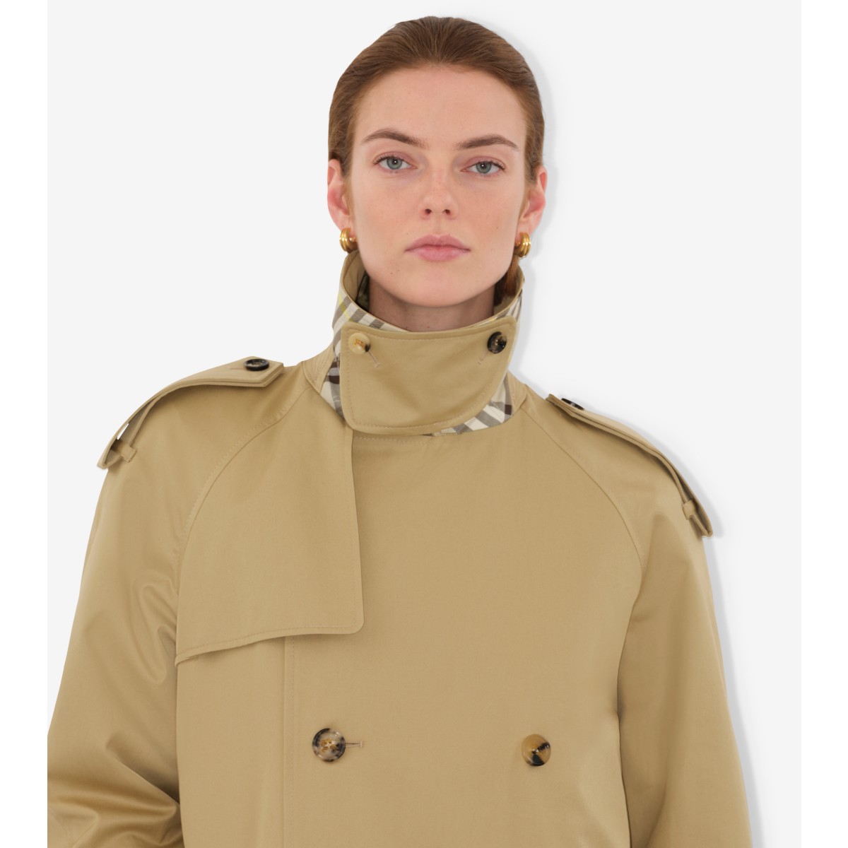  Check Long Castleford Trench Coat