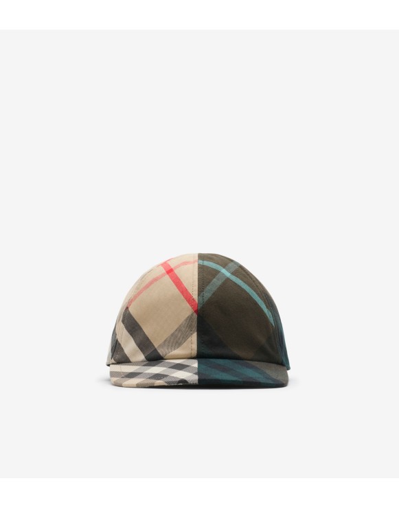 Contrast Check Cotton Baseball Cap